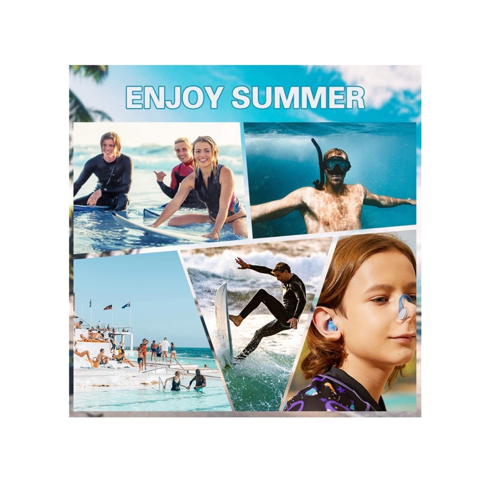 6 Sets Reusable Silicone Swimming Ear Plugs Nose Clip Nose Protector